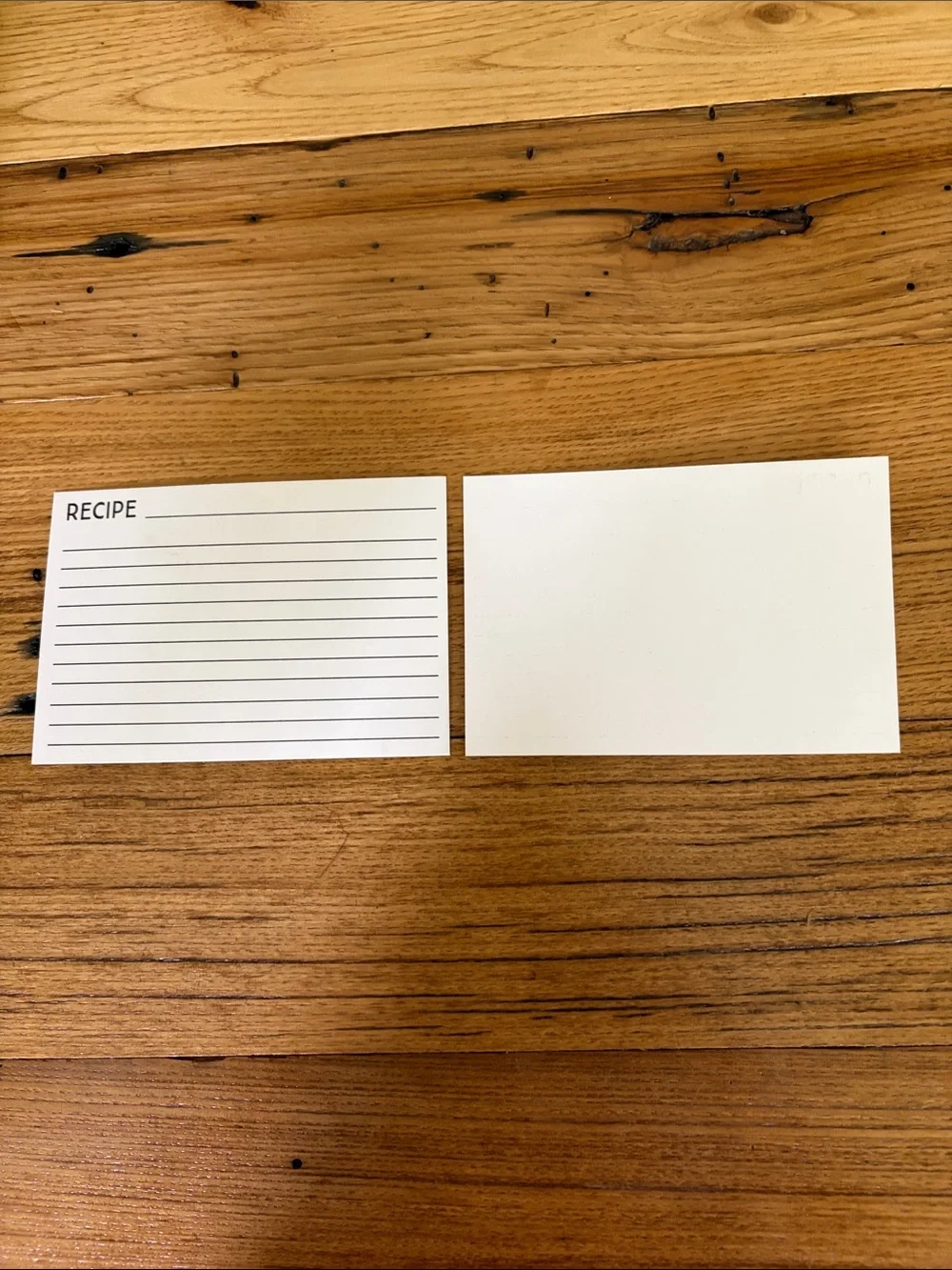 White Recipe Box with Gold Lettering & Recipe Cards